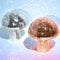 FunisFun Mushroom Disco Ball, Silver & Rose Gold Mirror Glitter Disco Ball, Reflective Disco Ball Lights for Party, Room, Table Decor, Art Decorations, 2 Pack (6 X 6.3 in)