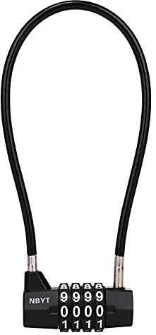 NBYT Stahlkabelseil Zahlenkombination Vorhängeschloss, Durchmesser 5mm, Länge 28cm, für Schließfächer, Aktenschränke, Kleiderschränke, kleine Zäune, kleine Schuppen, Türschlösser für Haustiere…