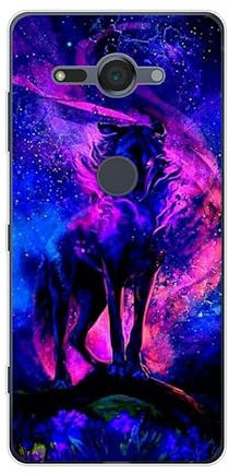 KARTXITAI Hülle Kompatibel mit Sony Xperia XZ2 Compact, Stoßfeste Schutzhülle mit Weiche Silikon Bumper Case Handyhülle Anti-Kratzt Transparent Rückseite - Wolf