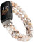 iLVANYA Perlenarmband, kompatibel mit Fitbit Inspire 3 für Damen, modisch, handgefertigt, Perlen, elastisches Stretch-Uhrenarmband für Fitbit Inspire 3 Fitness-Tracker (Weiß Türkis)