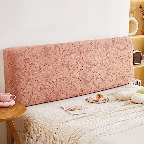 WSGJHB Copri Testiera Letto Matrimoniale, Copritesta Letto Matrimoniale Elastico Protezione Copritestiera Stampa Tinta Unita Copri Testiera Letto Matrimoniale 190-210 cm Rosa