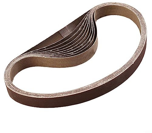 CNANRNANC 10pcs 15 * 452mm Schleifband Sortiment für M10 Schleifer Adapter Poliermaschine,Adapter Poliermaschine