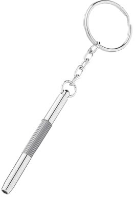 Volumoon Mini 3 in 1 Cacciavite Portachiavi, Multifunzione Cacciavite, Cacciavite per occhiali portatile portachiavi, Mini cacciavite occhiali strumento di riparazione qualità superiore (Argento)
