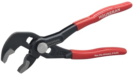 HOUSERAN Water Pump Pliers, Slip Joint Pliers, 7 Inch Groove Joint Pliers, Wrench Pliers with Comfort Red Grips, CRV Tongue and Groove Pliers for Home Repair, Gripping, Nuts, Bolts, Pipe & Fittings