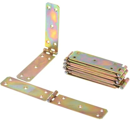 Aqbau® 10er Set Kistenband Scharnier 30 x 200mm aus feuerverzinkt, Schwerlastscharnier, Tischbänder, Gerollte scharniere klappbar, Möbelscharniere, Kistenscharnier, Robuste Türscharnier