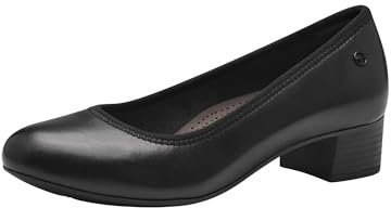 Tamaris Comfort Damen Pumps aus Leder Kleiner Absatz, Schwarz (Black), 41 EU