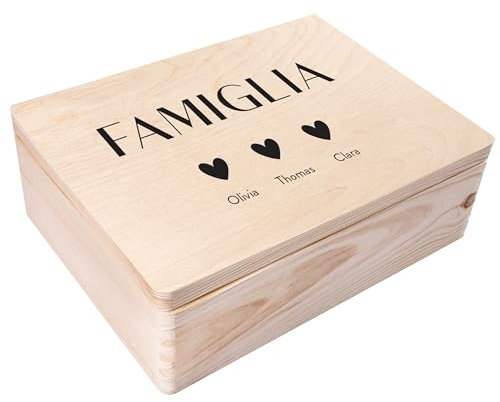 Creative Deco Personalizzata Scatola - Il tuo Testo - Nomi dei Membri della Famiglia | Personalizzato Scatola dei Ricordi | Per Donna, Uomo e Coppie | Stampa a colori | Per Compleanno, Pasqua, Feste