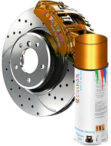 SCOOBYS PAINTS BACK IN THE MIX Aerosol Spray Paint For Brake Calipers Heat Resistant High Temp Drum Metal Aluminium Engine Wheel Gloss Matt Satin (Gifted Gold)