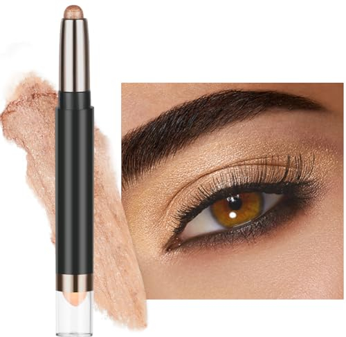2 in 1 Lidschatten Stift, Hochpigmentierte Creme Lidschatten, Wasserfest Eyeshadow Stick, Langanhaltend und Knitterfrei, Mattes Finish Lidschattenstift