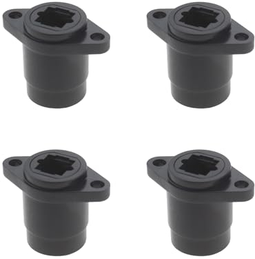 VGOL 4pcs Rallonges de Panneau Câble Audio à Fibre Optique Femelle à Femelle Compatible avec TOSlink Diamètre 14mm Distance d'entrée du Trou 19mm Convient pour Mur et Plaque Frontale, Noir