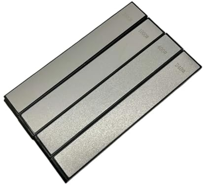 Rordigo 4-Teiliger Diamant-Messerschärfer für Messerschärfer mit Festem Schleifstein-Set: 240/400/1000/2000 Körnung, Langlebig, Einfach zu Verwenden, Silber