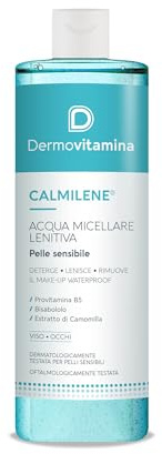 Dermovitamina - Calmilene Acqua Micellare Lenitiva 500ml - Struccante | Detergente Viso - Con Estratto di Camomilla ed Estratto di Olio d'Oliva - Struccante Occhi Delicato - Per Pelle Sensibile