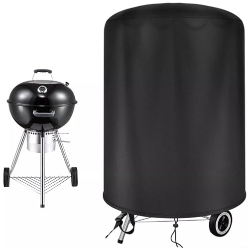 HOHOVYVY Wasserdicht Kugelgrill Abdeckung Abdeckhaube Oxford-Stoff Rund BBQ Grillabdeckung Für Weber Kugelgrill 57Cm Holzkohle Grill Zubehör, Beständig, Atmungsaktiv