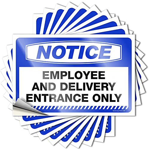 Adesivi per auto avviso dipendente e consegna adesivi solo ingresso 10 pezzi accessori auto divertenti cartelli per stanza (8 x 12 cm)