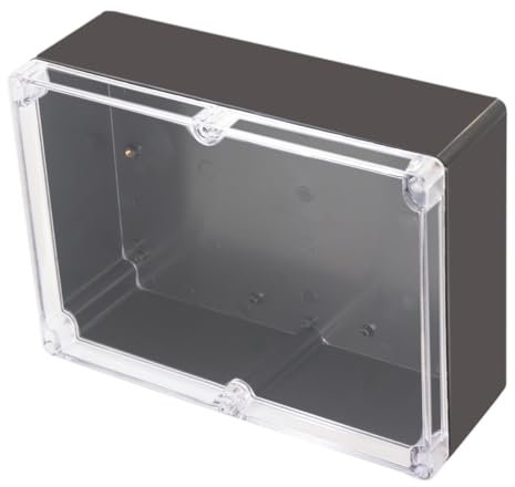 Otdorpatio Project Box IP65 Waterproof Junction Box ABS Plastic Black Electrical Boxes DIY Electronic Project Case Power Enclosure Clear Cover 11.42”x8.27“x3.94