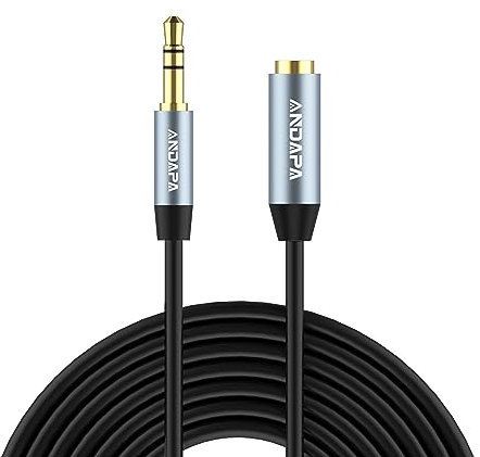 ANDAPA Prolunga jack 3,5 (1 M), Cavo Estensione Audio Ausiliario 3.5 mm Maschio Femmina Compatibile con Smartphone, Tablet