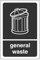General waste stickers - safety signs(Pack of 2) - High tack self-adhesive sticker (150mm x 100mm) Viewing Distance within 3m.