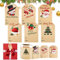 NAROSEBE 250 Stück Weihnachtsaufkleber Selbstklebend Kraftpapier Aufkleber Weihnachten 7.5x5CM Kraftpapier Etiketten Groß Klebeetiketten Weihnachten Geschenkaufkleber für Umschlag Geschenktüten