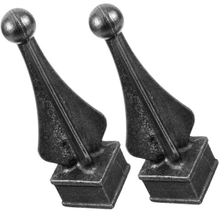 ORFOFE 2pcs Wrought Iron Garden Fence Panels Decorations Fence Topper Finials Post Finials for Outdoor Garden Lawn Decorations