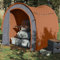 LAPOOH Lagerzelt Grau und Orange 204x183x178 cm 185T TAFT, Carport, Autozelt, Garage, Weidezelt, Unterstand, Zeltgarage, Lagerzelt, Gerätezelt - 94379