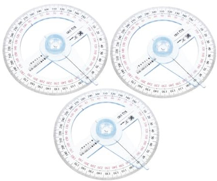 COHEALI 3st Vollkreis-winkelmesser Kreis Geometrisches Lineal Kreis Winkelmesser Kreiswinkelmesser Winkelmesser Für Den Unterricht Kreismesser Aus Kunststoff Kreislineal Messlineal Plastik