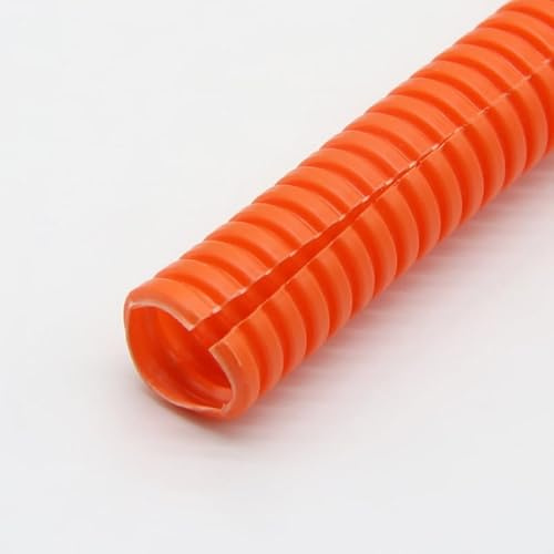 MNUPL 3M Isolierung Wellrohr aus Polyethylen Kabelbaumgehäuse Kabelmuffen Kabelkanalabdeckung Auto Auto Mechanischer Leitungsschutz(Orange Open,OD 28mm)