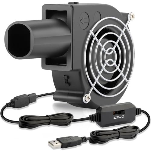 AmRunJe USB Blower Fan 97mm x 33mm 5V Cooling DC Brushless Centrifugal Fan with Tube 3 Speed for Electronics Computer 3D Printer Receiver Cabinet