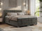 MKS MEBLE Boxspringbett 200x200 elektrisch verstellbar 7-Zonen Taschenfederkern Matratze inkl Visco Topper Bett 200x200 mit Motor Polsterbett Motorbett - Elektro - Dunkelgrau Velvet - H3