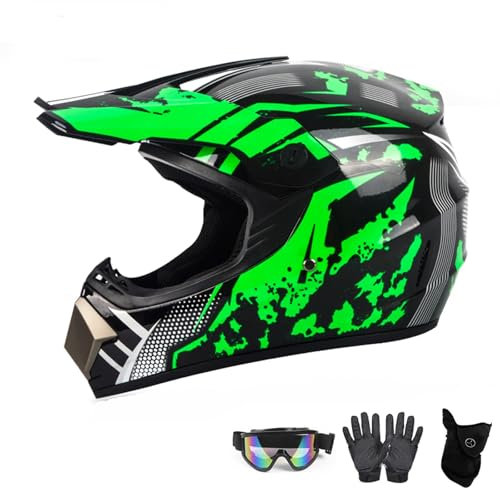 Casco de motocross para niños, aprobado por ECE, MX Enduro, casco cruzado para motocicleta, para mujeres, hombres, adultos y niños, casco integral de motocicleta, casco de descenso con gafas, máscara,