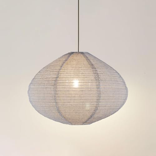 METHEDEECO Hängelampe Lampenschirm 40CM Handgefertigter Leinen-Hängelampenschirm Minimalist Natürliche Farbtöne foldable Hanging Lanterns for bedroom Living Room kitchen,house gift