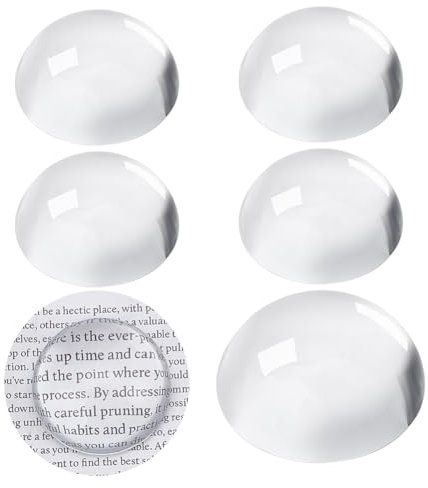 PH PandaHall 5 pcs Cristal Dôme 4cm Presse Papiers en Verre Presse Papiers Loupe Ronde Bloc de Verre Bureau Accessoires de Bureau Décor de Table pour la Lecture