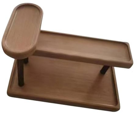 Milageto Desktop-Regal-Organizer, Vanity-Tablett, Aufbewahrungsregal, minimalistischer Holz-Display-Riser-Display-Ständer für Theke, Eingangsbereich, Braun