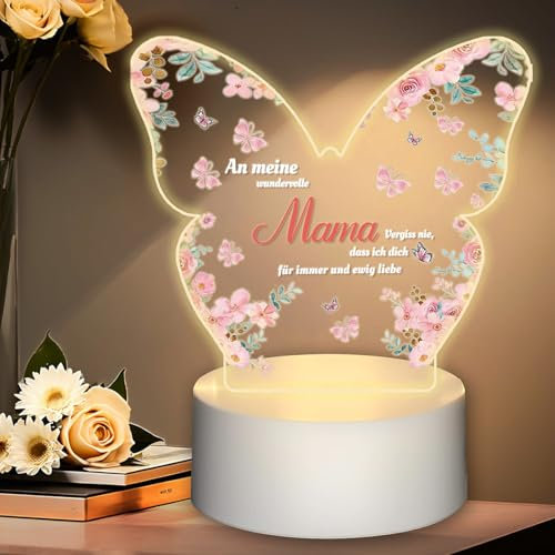 owlfun Muttertagsgeschenk Geschenke für Mama, LED Nachtlicht Mama Geburtstagsgeschenk Mutter Tochter Geschenk Geburtstag für Frauen