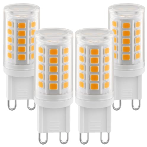 G9 LED Birnen 2W Warmweiß 2700K, 320LM Energieeinsparung Lampe äquivalent zu 28W Halogen, Kein Flimmern GU9 LED Leuchtmittel für Hausbeleuchtung Dekor, Kronleuchter, Nicht Dimmbar, 220-240V, 4 Pack