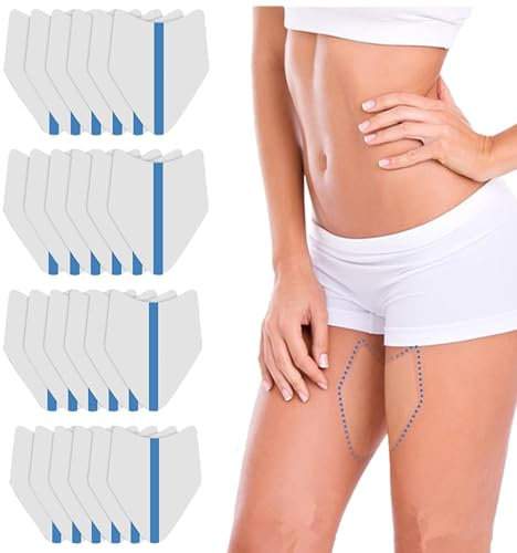 Lot de 6/12/24 patchs anti-friction pour cuisses - Bande transparente pour le corps pour raffermir et soutenir - Coussinets anti-frottements en forme de V - Bandes de cuisse pour femme - Protection