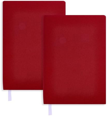 GLOBLELAND 2 pièces Extensible Housses de Livre en Tissu Rouge Foncé avec Ruban 6x9 Couverture de Livre Lavable Protectrice Jusqu'À 8.5X9.5 Protège Livre Réglable pour Cahier Bible Agenda Livre