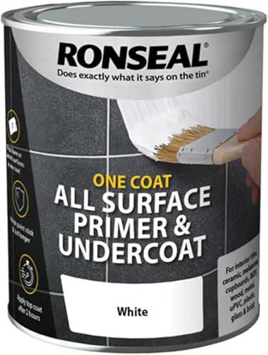 DUAYRA One Coat All Surface Primer & Undercoat | Water Based Paints | Quick Drying | Long Lasting Smooth Finish | For Tiles, Metal, Wood, UPVC, Plastic | Interior & Exterior Use | White (750ml)