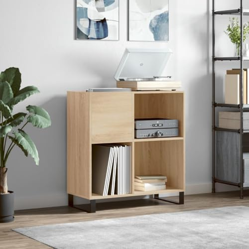 EMYRLXQW Armadietti & Storage,Media Storage Cabinet & Racks-Record Cabinet Sonoma Oak 84.5x38x89 cm Engineered Wood