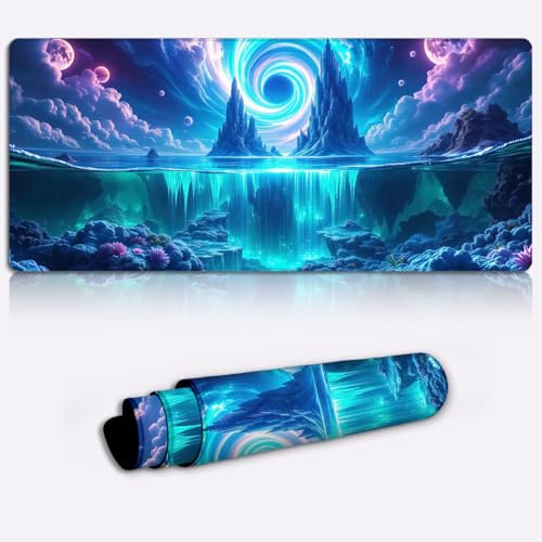 mystical ocean portal Keyboard Pad,Gaming Mouse Pad Non-Slip Rubber Base Flexible Fabric Top Laptop Desktop Laptop Desktop Printed Art Ergonomic 600 * 350 * 4mm