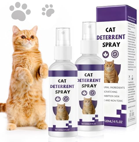 2Pcs Cat Deterrent Spray Indoor & Outdoor, Anti Scratch Cats Repellent Spray, Natural Cat Training Spray Protect Furniture, Sofas, Rugs, No Trace for Cats Kitten Training Aid
