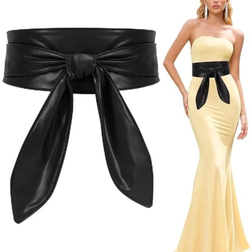 YUSHWENPTY Taillengürtel Breit Leder, Wickelgürtel Damen Leder, Breiter Gürtel für Kleid, Gürtel für Abendkleid, Hemd, Oberbekleidung, Pullover