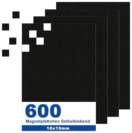 600 placas magnéticas autoadhesivas, bandas magnéticas, imanes planos, para escuela, familia, oficina, pizarra, nevera