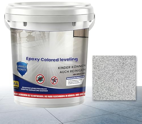 Qxcmuan Pintura Epoxi para Suelos De Cerámica Efecto Mármol De Alto Brillo, Pintura Epoxi para Suelos Autonivelante Antideslizante, Resistente Al Desgaste, Secado Rápido, para Garajes Y Baños