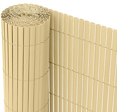 Ribelli Écran de confidentialité en PVC, Pare-Brise, Protection pour Balcon, Couleur:Bambou, Longueur :3 mètres, Altitude:160 cm