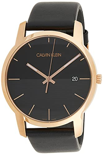 Calvin Klein Herren Analog Quarz Uhr mit Leder Armband K2G2G6CZ