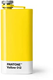 Pantone 16628 Yellow 012 Flachmann, Edelstahl mit Schraubverschluss, Rostfreier Stahl, gelb