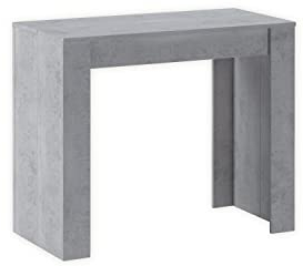 Skraut Home – Ausziehbarer Konsolentisch bis 140 cm – Maße geschlossen: 78 x 90 x 50 cm – Widerstandsfähiges Material – Zement – Ideal für Ihr Esszimmer, Wohnzimmer oder Ihren Schreibtisch