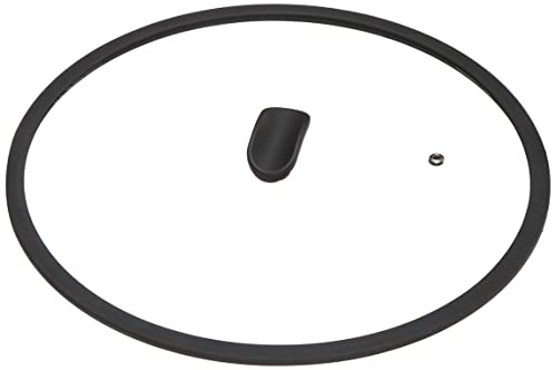 Moneta Temperato Coperchio Piatto con Bordo in Silicone 32 cm, Vetro