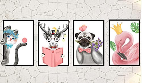 Wall Stickers Stickers Girls Bedroom Bedside Dormitory Room Decoration Wall Paper Wallpaper Self-Adhesive ins Wind Animal Photo Frame 60cm*90cm