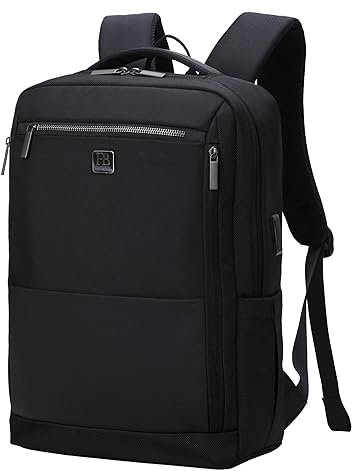 HUGH BUTLER - 15,6 Laptop Backpack - Travel Backpack - Rucksack for Men - Backpack Laptop Bag - Work Rucksack - Black Backpack - Travel Essentials - 16L